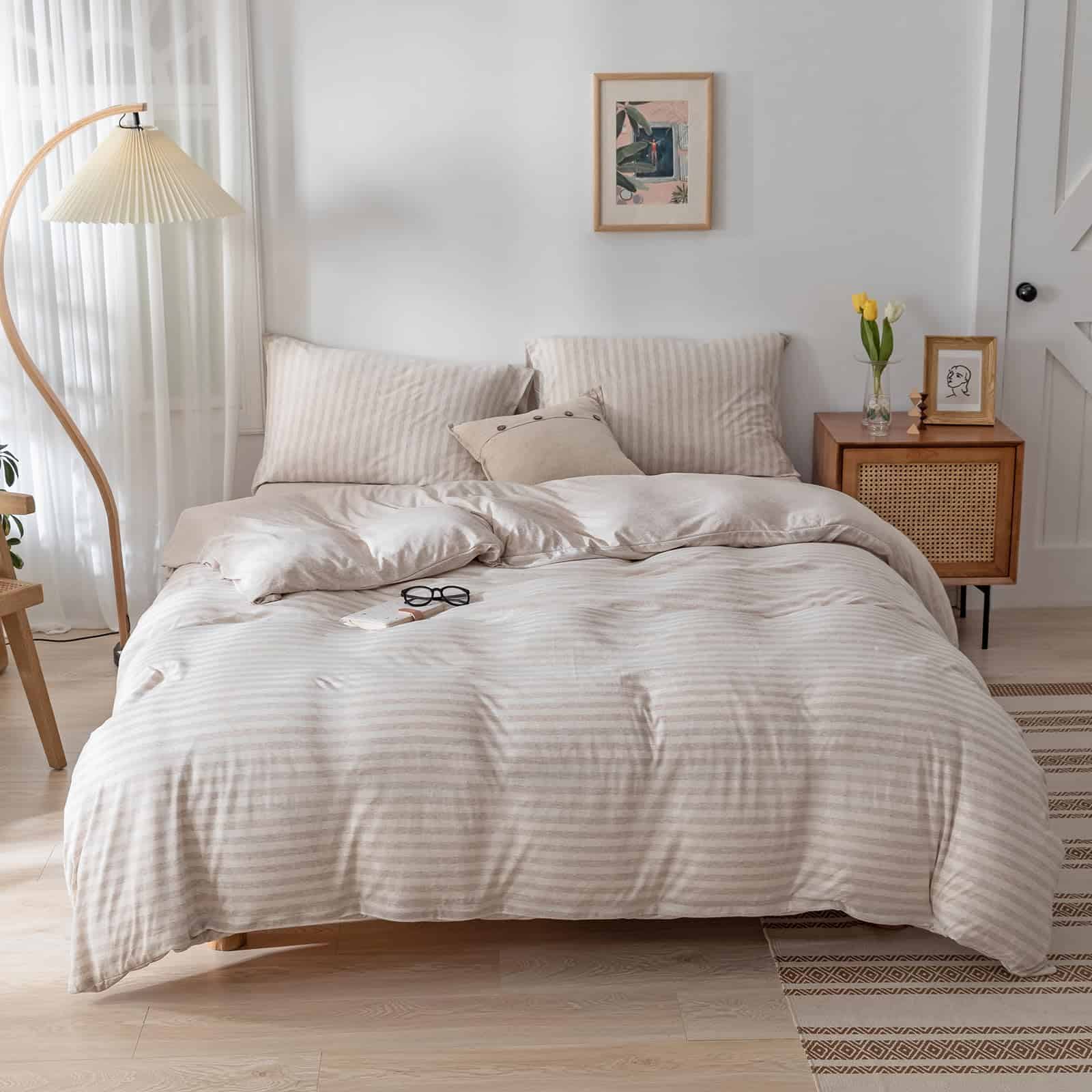 Juego de Funda de Edredón de Punto Jersey DONEUS 100%