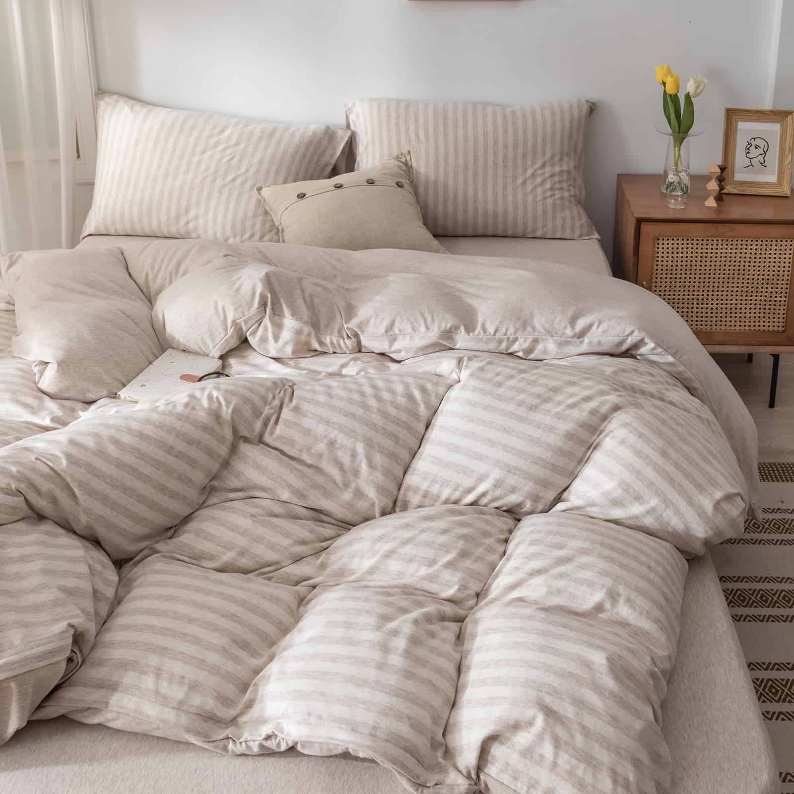 Juego de Funda de Edredón de Punto Jersey DONEUS 100% - Imagen 4