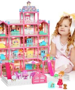 Casa de Muñecas para Niñas, Mastom Casas de Muñecas con 4