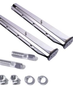 Colgador de faldones recto de acero inoxidable con resorte