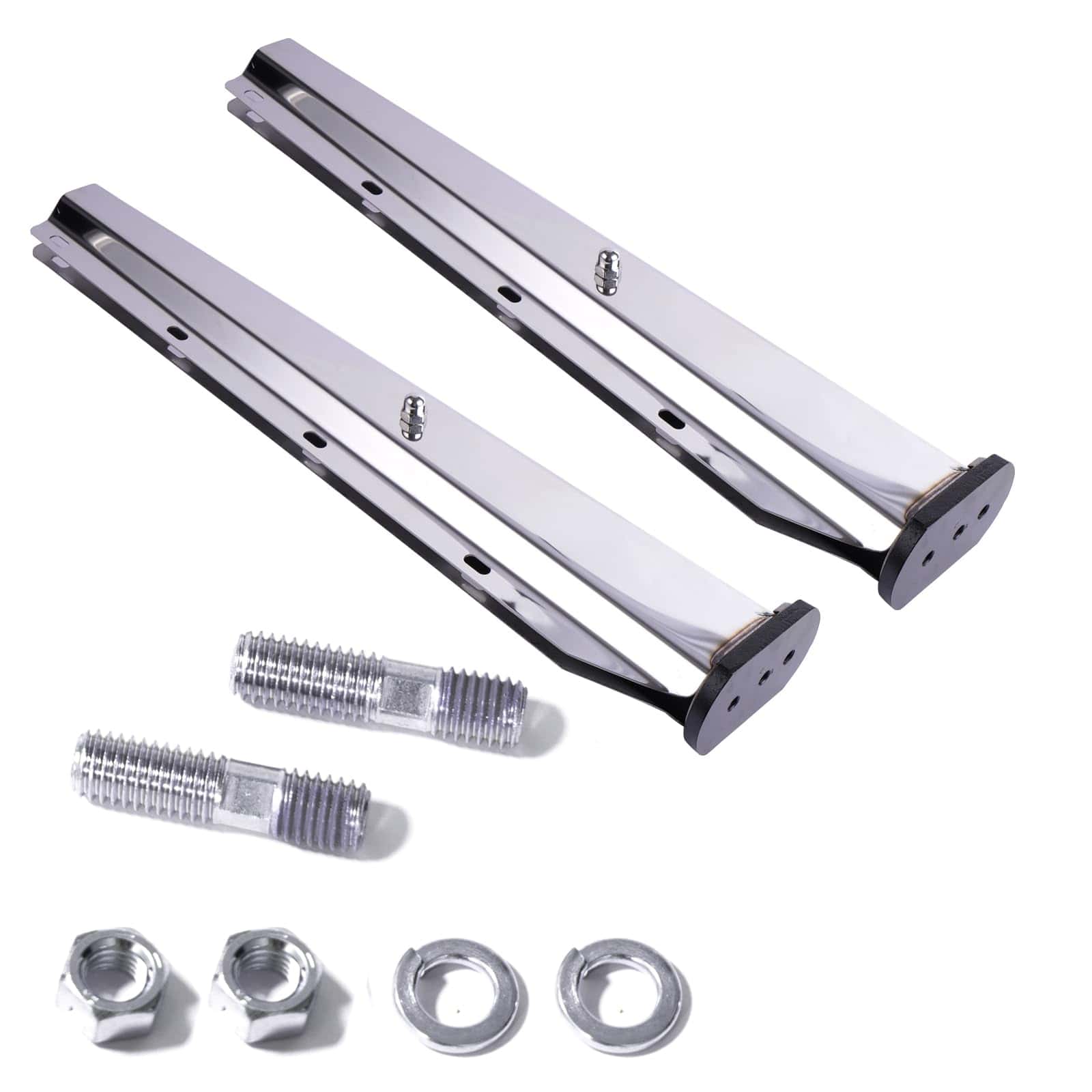 Colgador de faldones recto de acero inoxidable con resorte