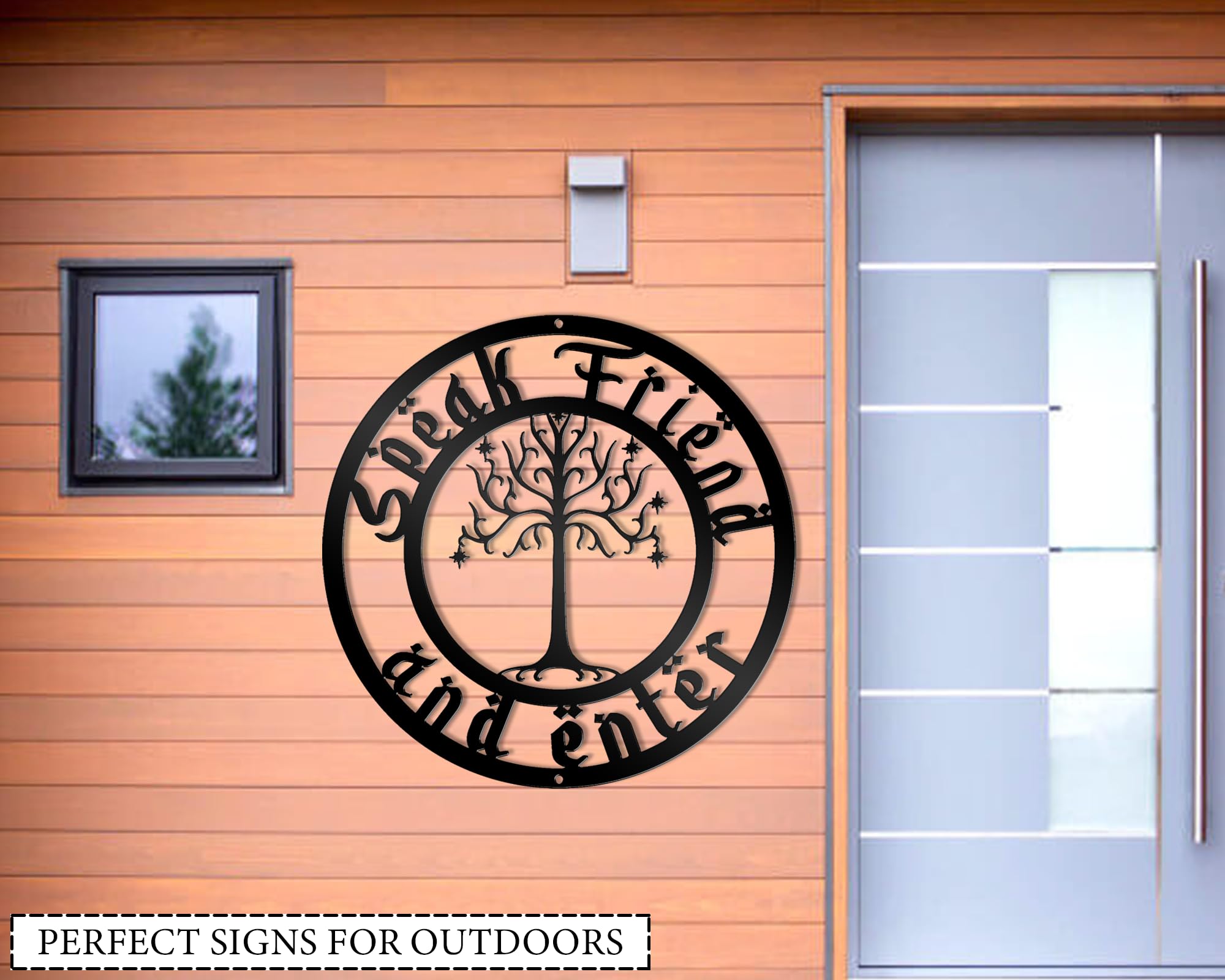 Letrero de metal Speak Friend And Enter - Decoración geek - Imagen 4