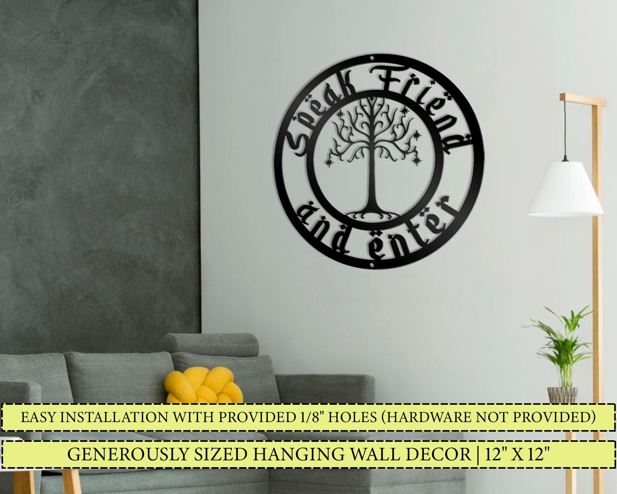 Letrero de metal Speak Friend And Enter - Decoración geek - Imagen 7