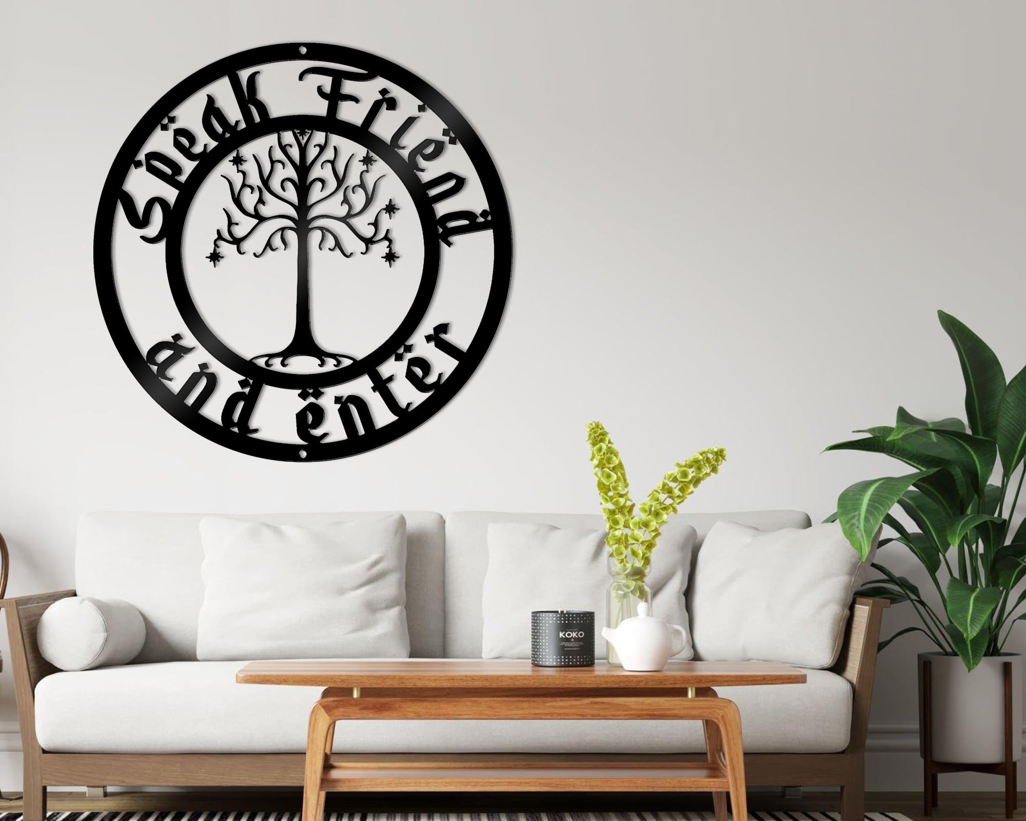 Letrero de metal Speak Friend And Enter - Decoración geek - Imagen 3