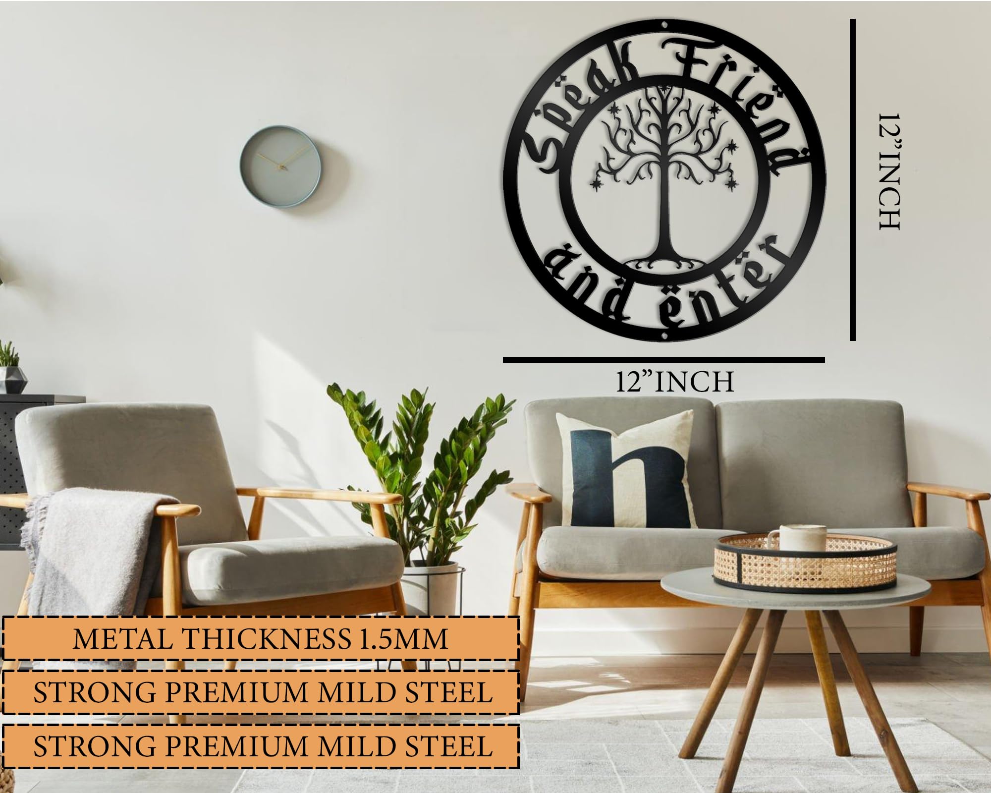 Letrero de metal Speak Friend And Enter - Decoración geek - Imagen 6