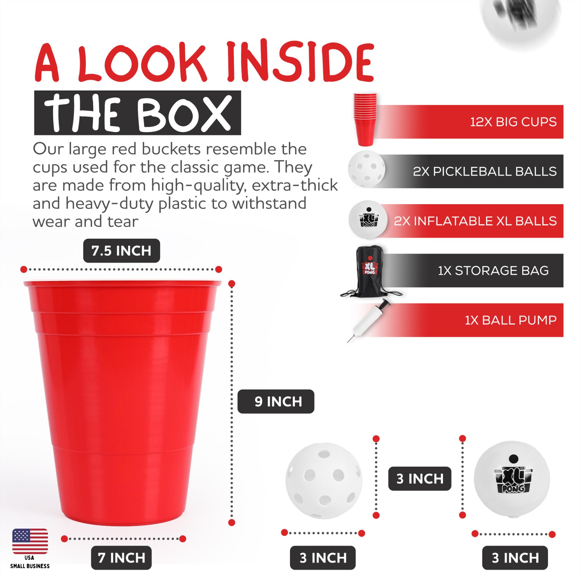 Juego de Pong XL - Set de Pong Gigante con Cubetas - Imagen 4