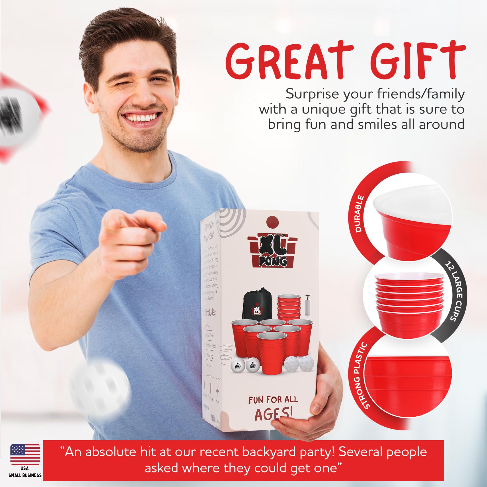 Juego de Pong XL - Set de Pong Gigante con Cubetas - Imagen 8