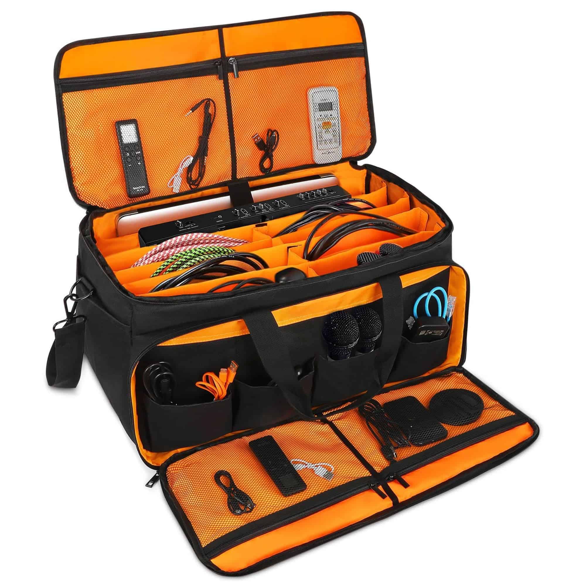 Bolso Grande para Cables para Músicos, DJs y Viajes de Alta