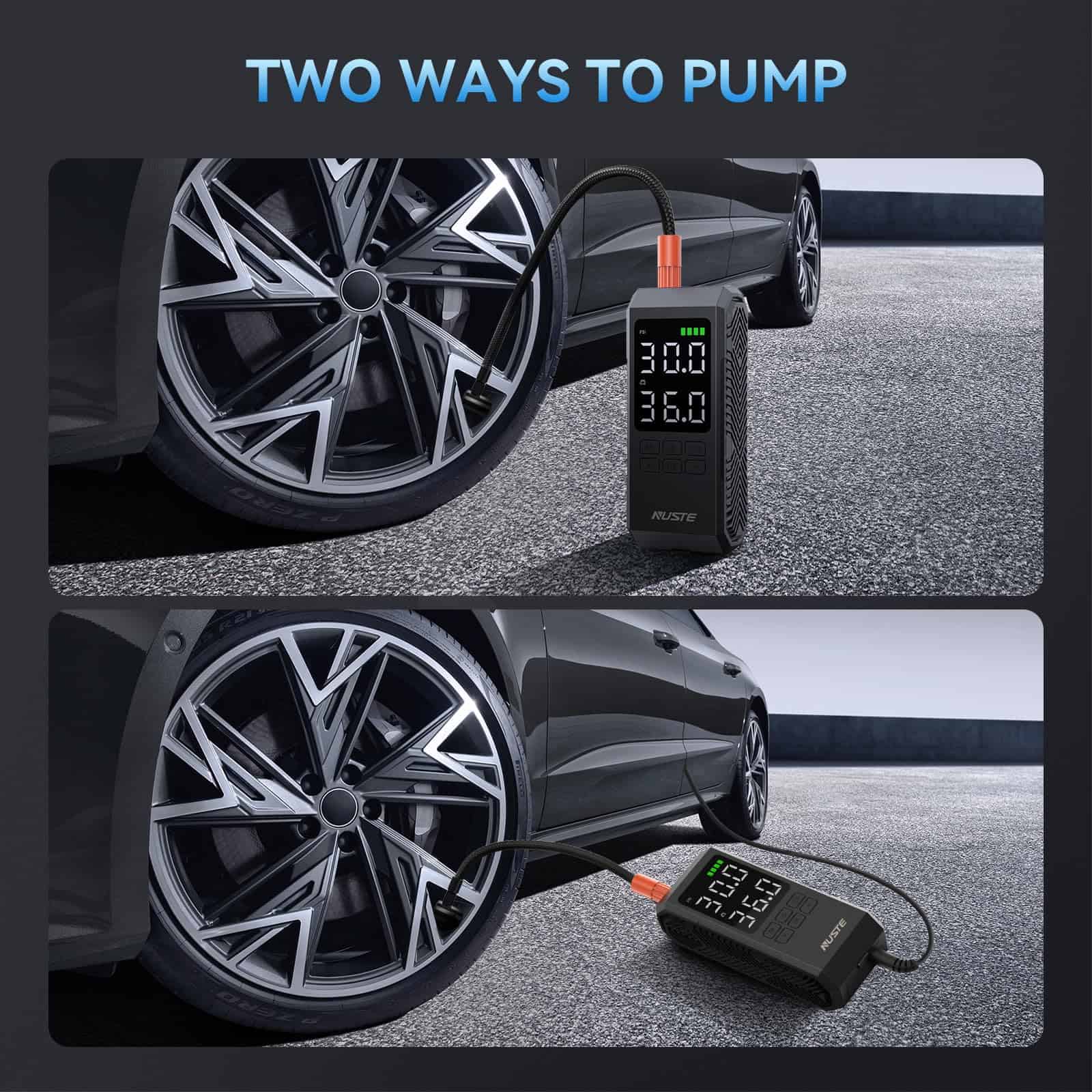 Compresor de aire portátil NUSTE para neumáticos, 150PSI - Imagen 5