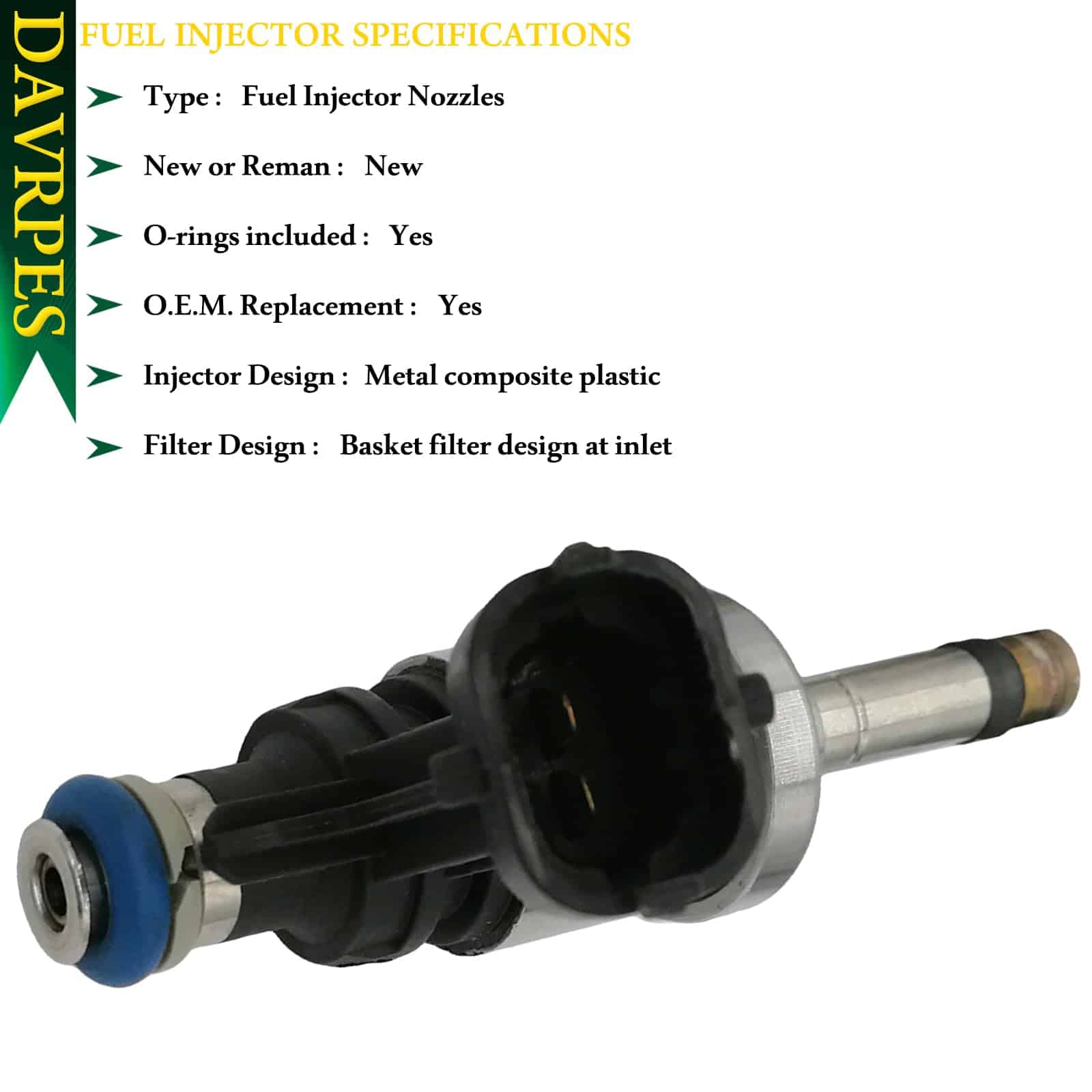 Conjunto de 6 inyectores de combustible 6 orificios DAVRPES - Imagen 4