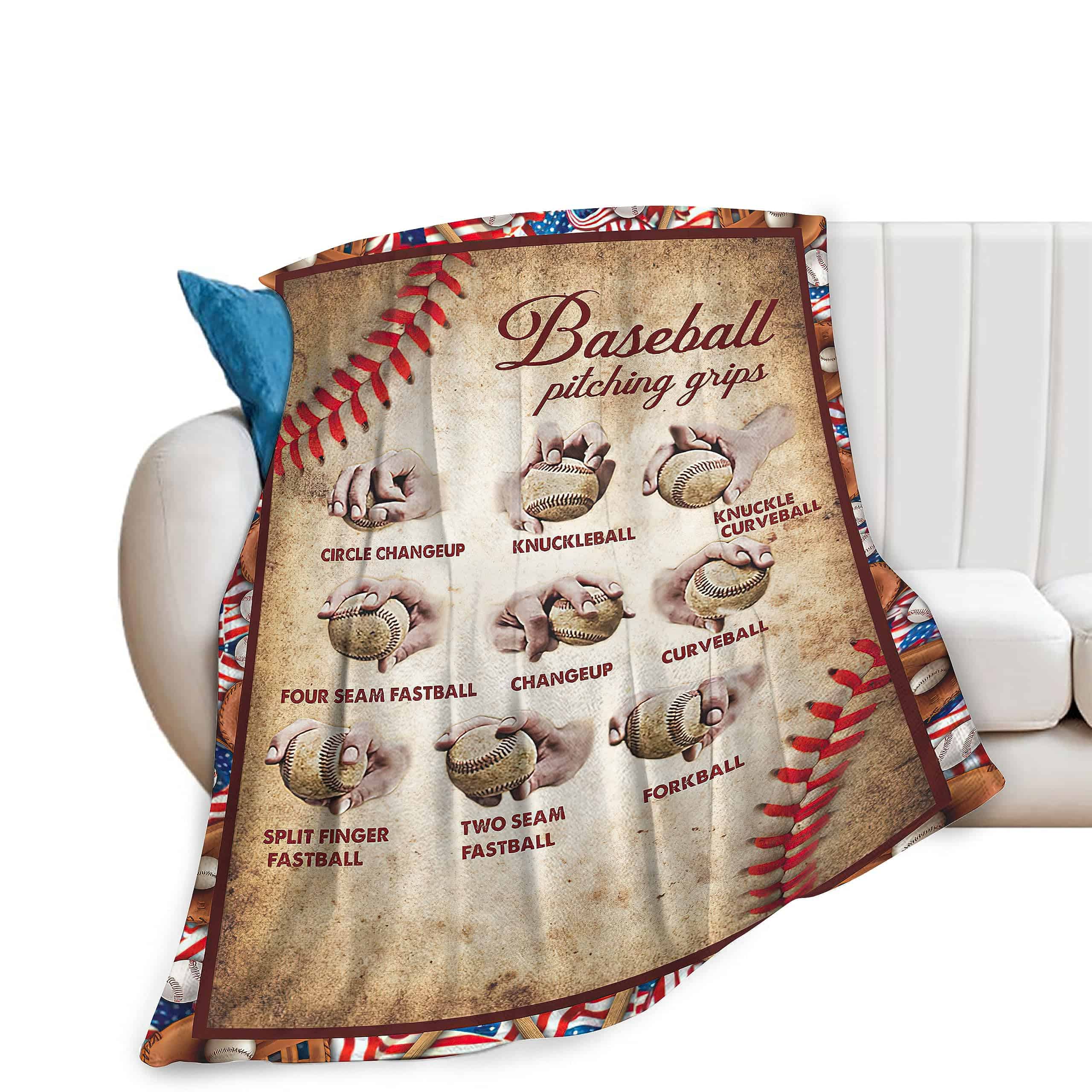 Manta de béisbol suave cálida y acogedora para niños y