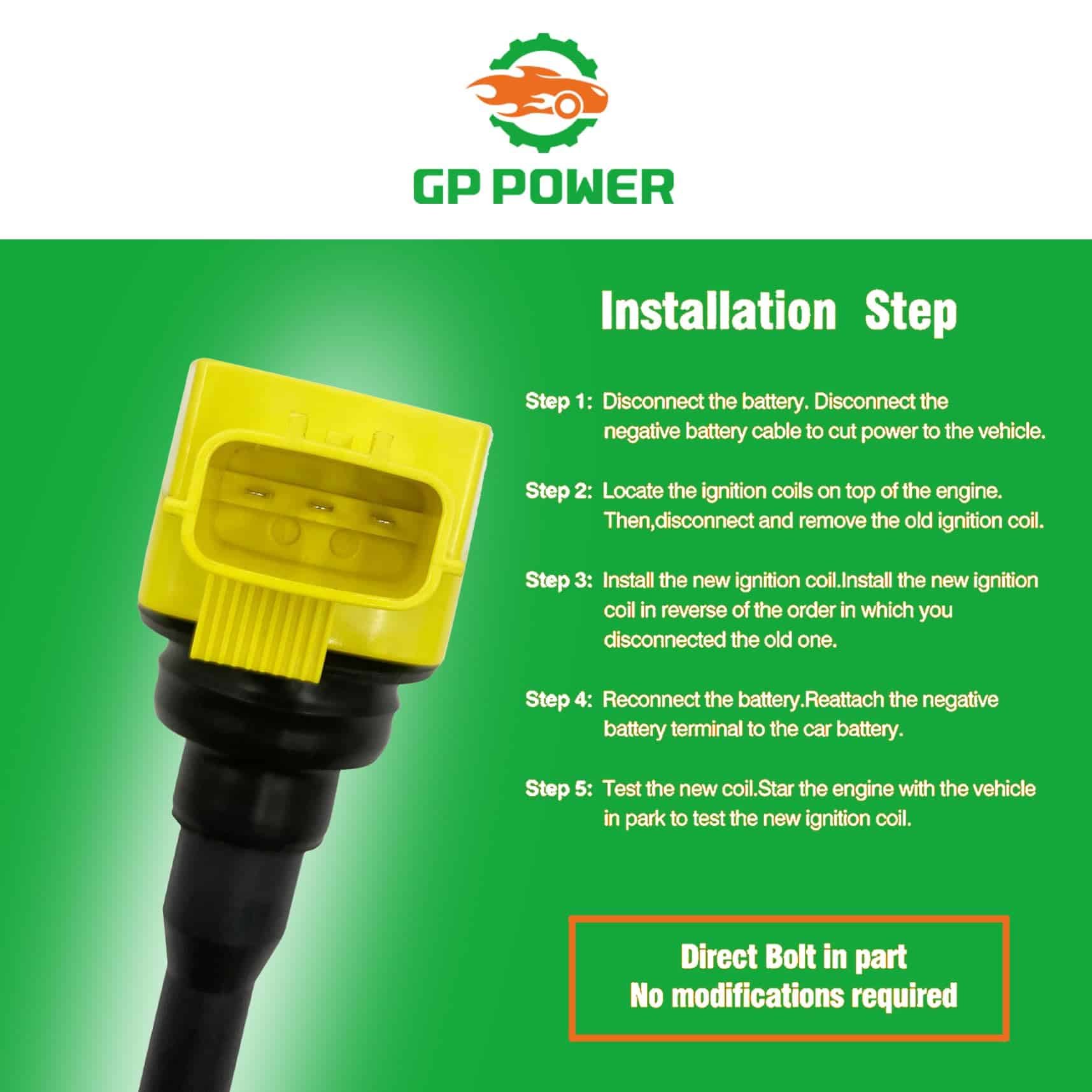 Conjunto de 4 bobinas de encendido GP POWER de reemplazo - Imagen 8