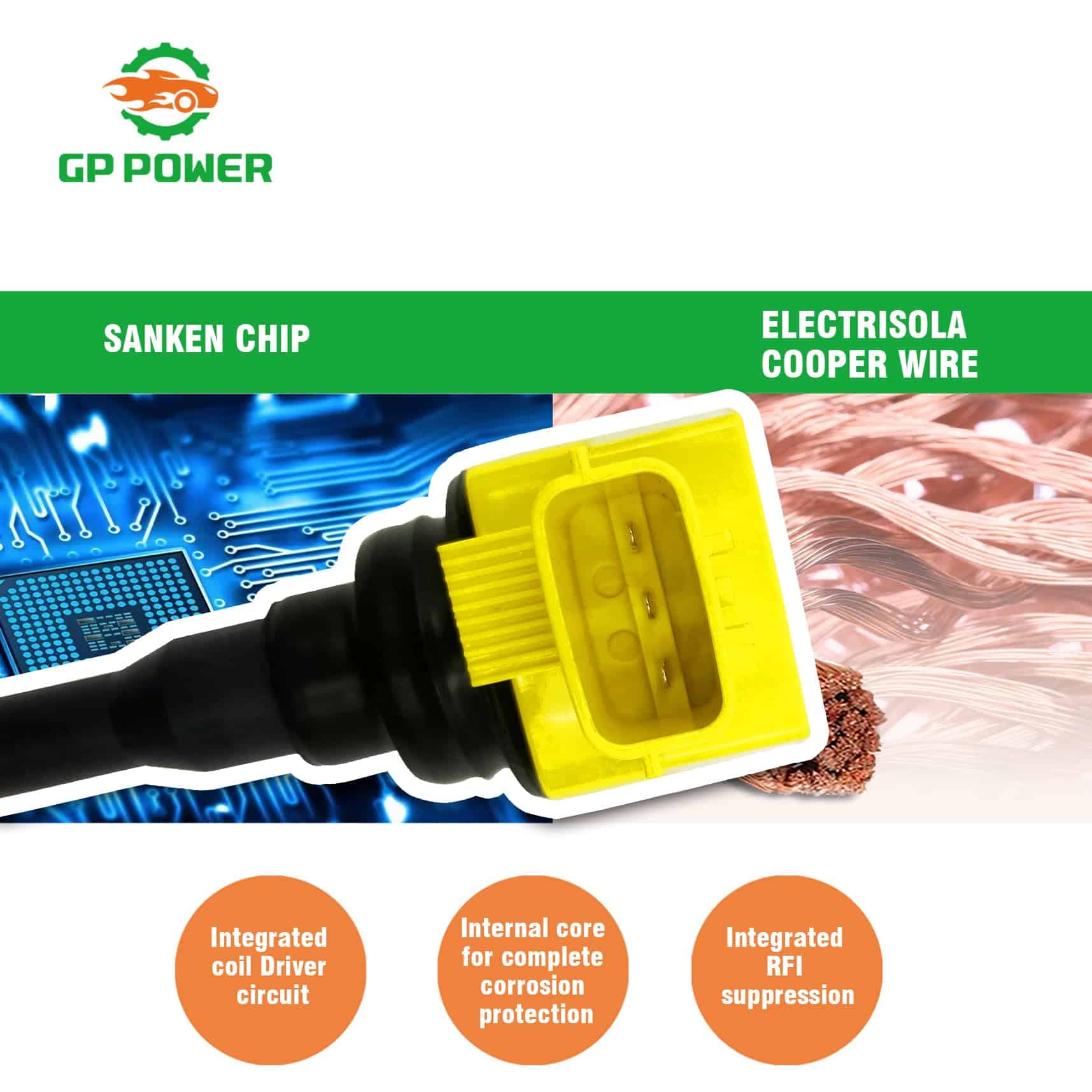 Conjunto de 4 bobinas de encendido GP POWER de reemplazo - Imagen 4