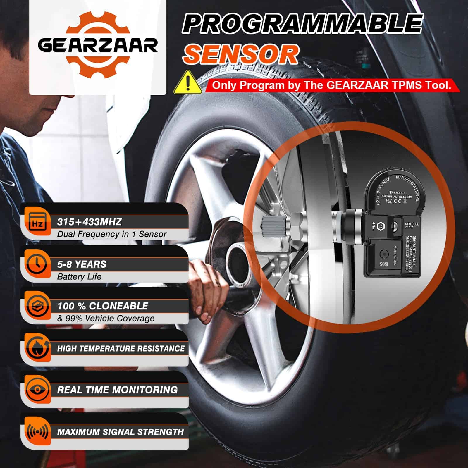 Sensor de monitor de presión de neumáticos GEARZAAR - Imagen 6