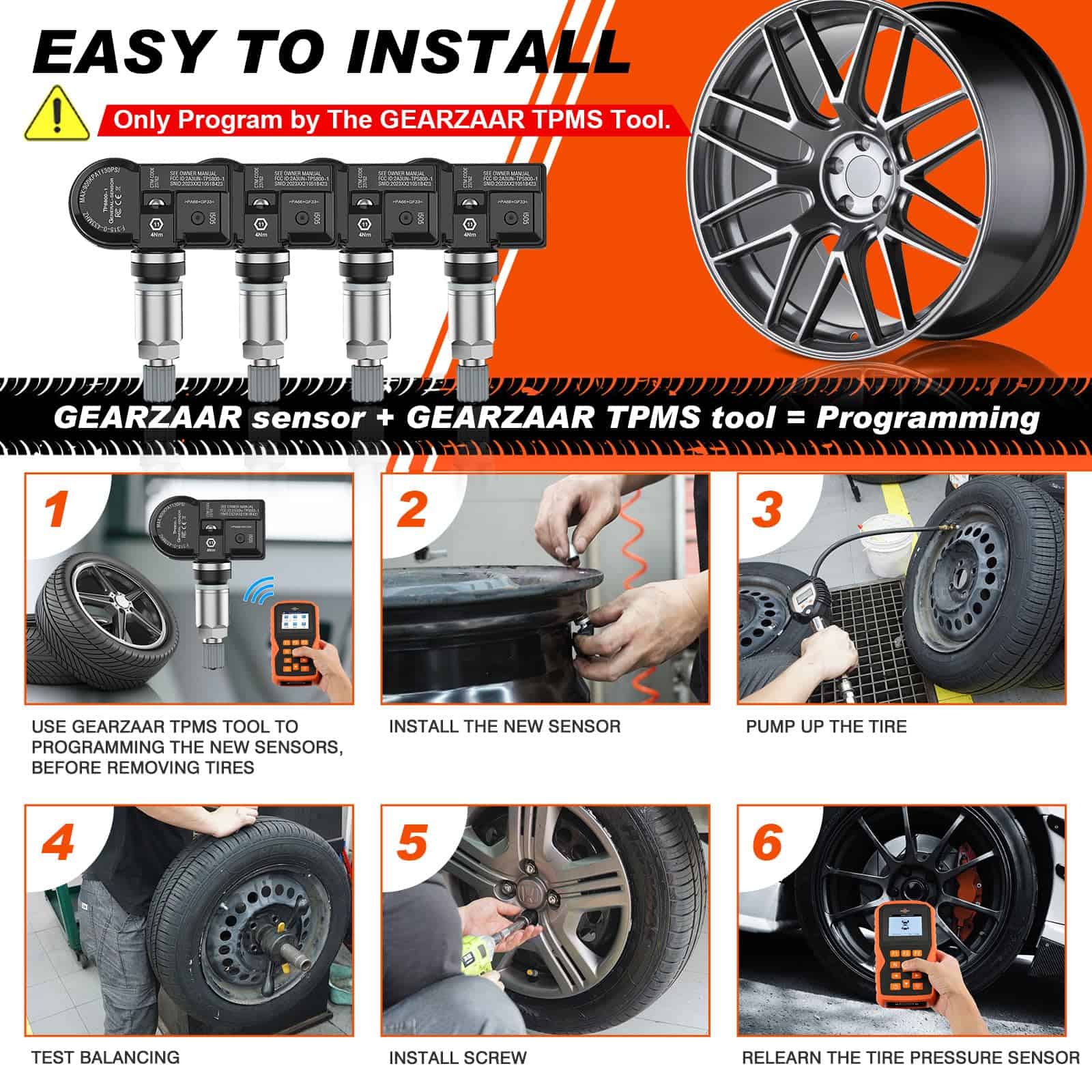 Sensor de monitor de presión de neumáticos GEARZAAR - Imagen 8