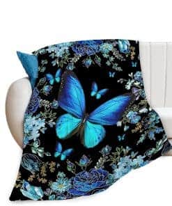 Manta de Mariposa Mariposas Azules Suave y Cálida Mantas de