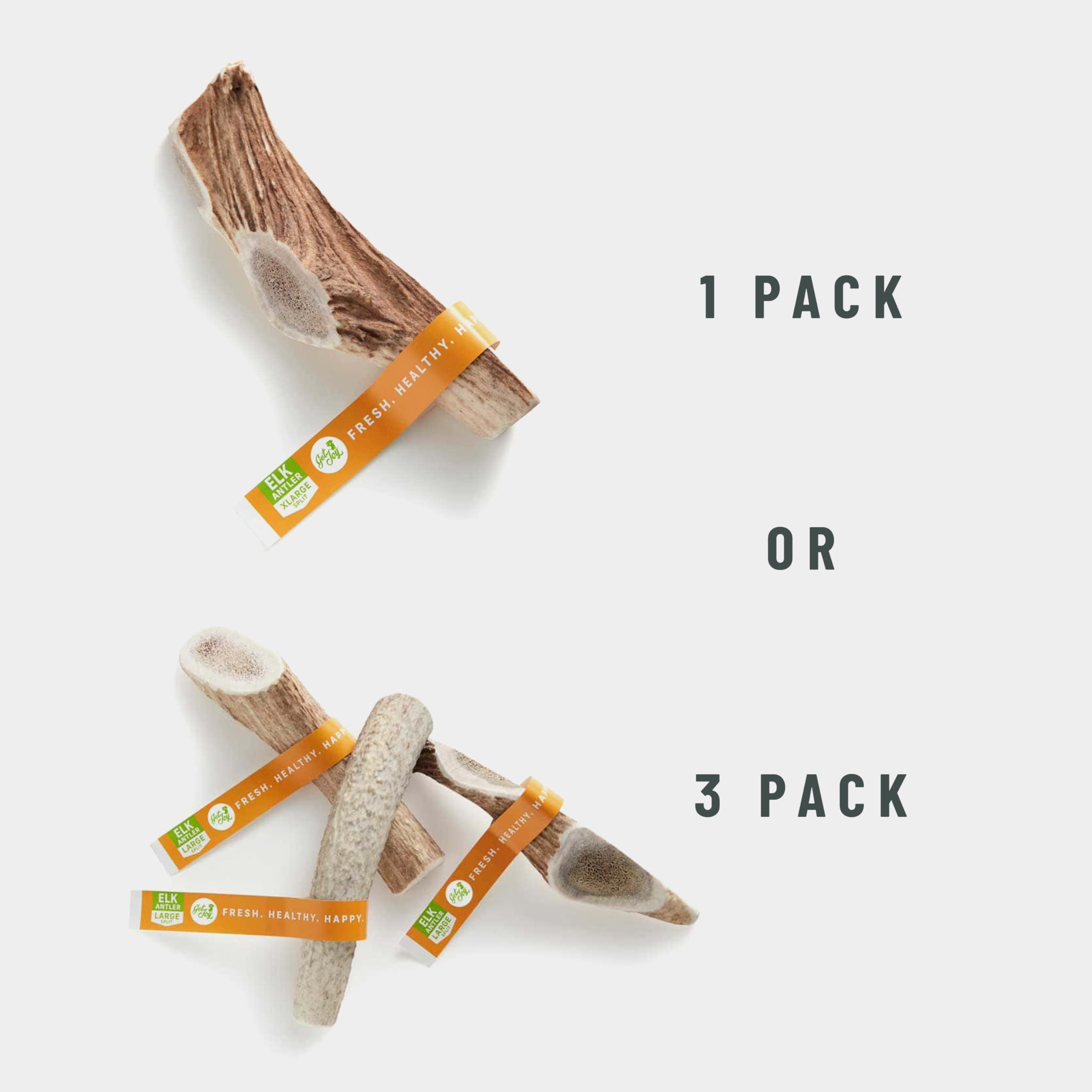 Get Joy Elk Antler Split Mordedura Natural para Perros, - Imagen 3