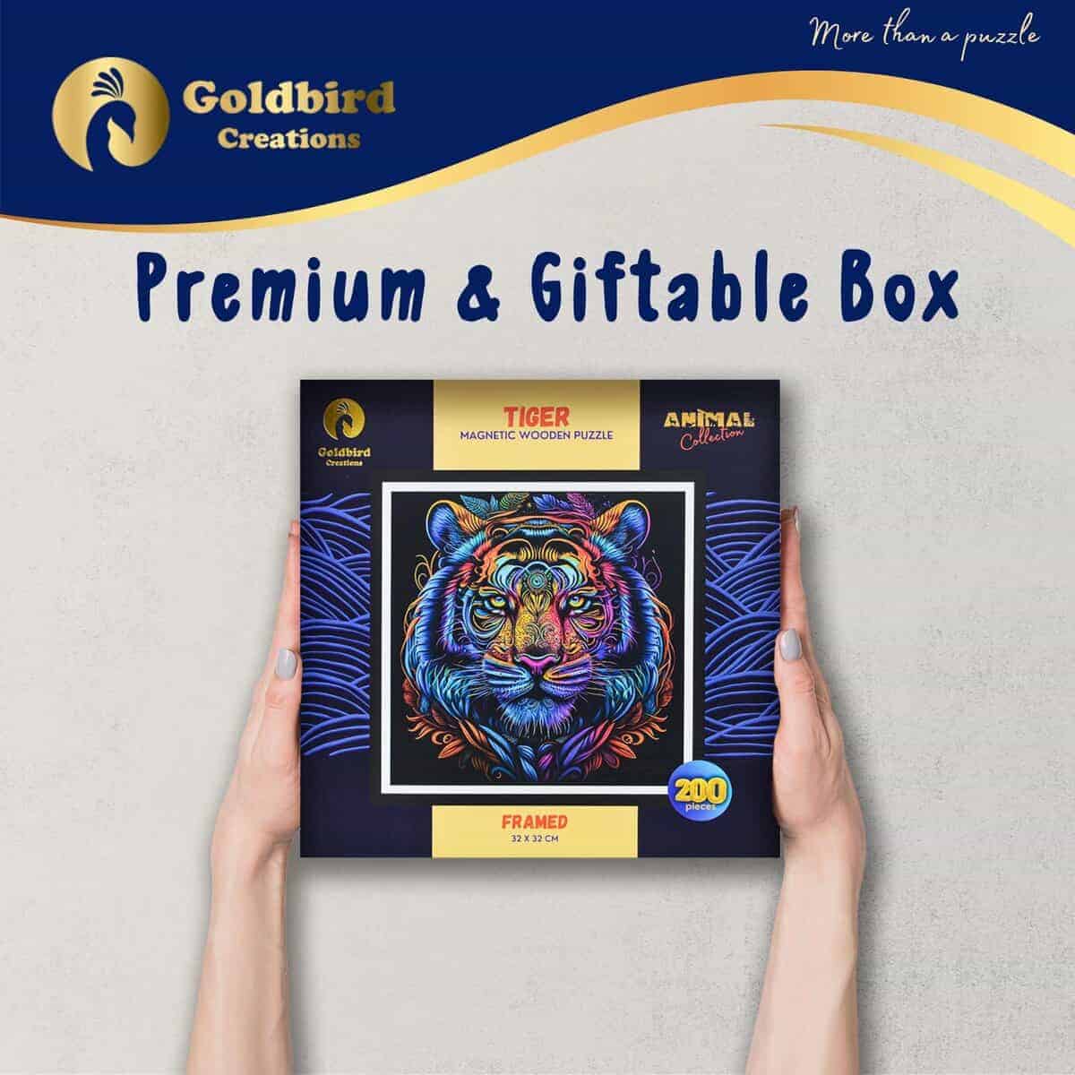 Rompecabezas Magnético de Madera con Marco -Tigre - Imagen 6