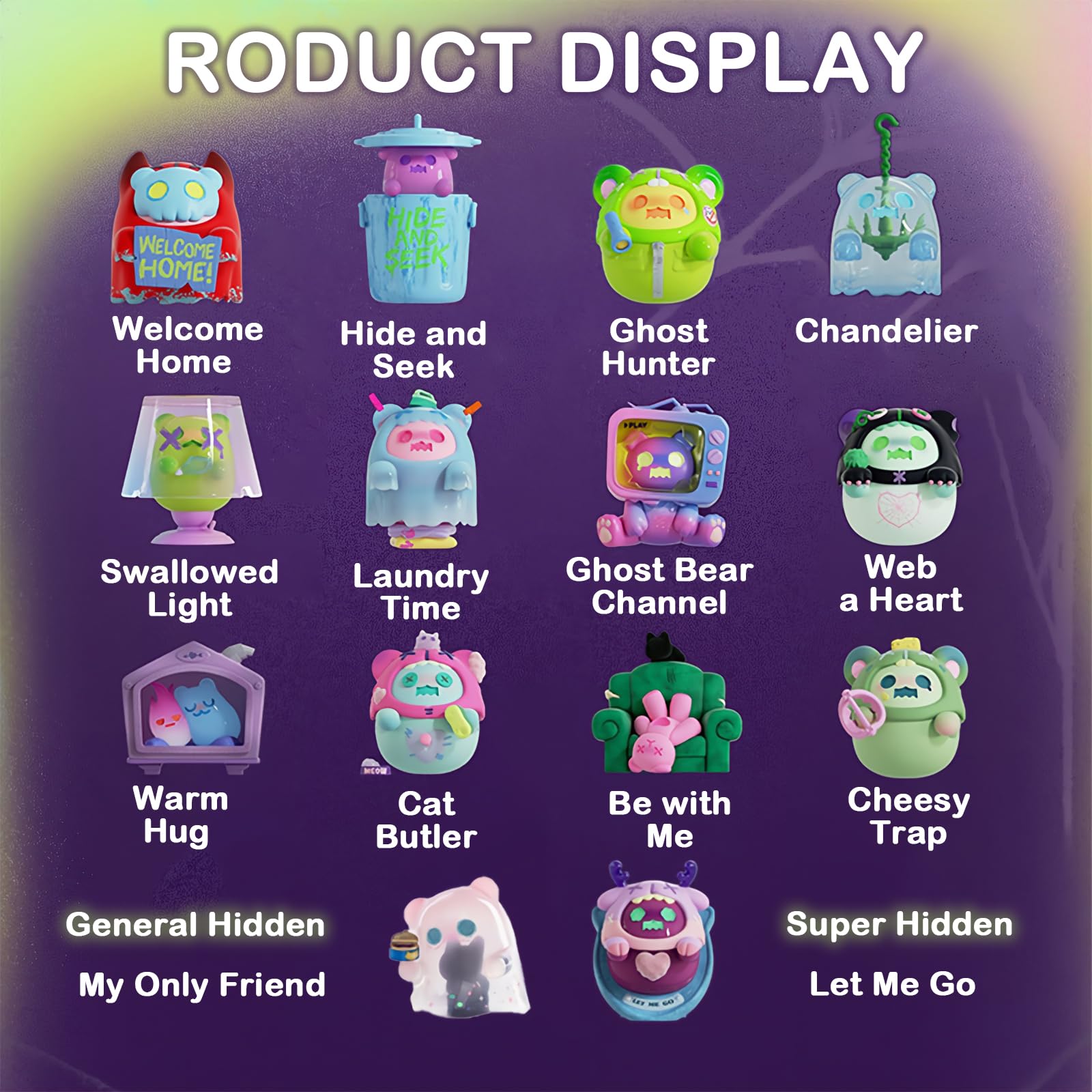 Conjunto Completo BEEMAI Ghost Bear House Series (Set de 12 - Imagen 3