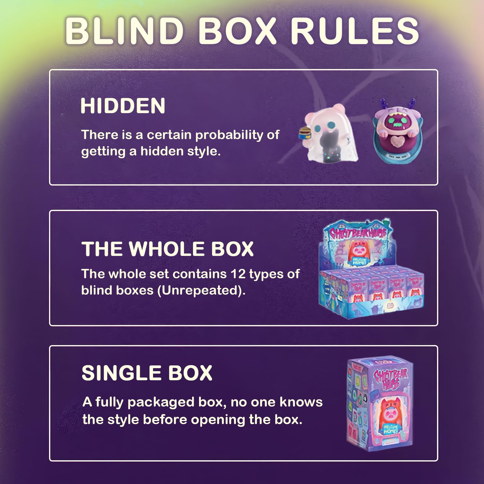 Conjunto Completo BEEMAI Ghost Bear House Series (Set de 12 - Imagen 4