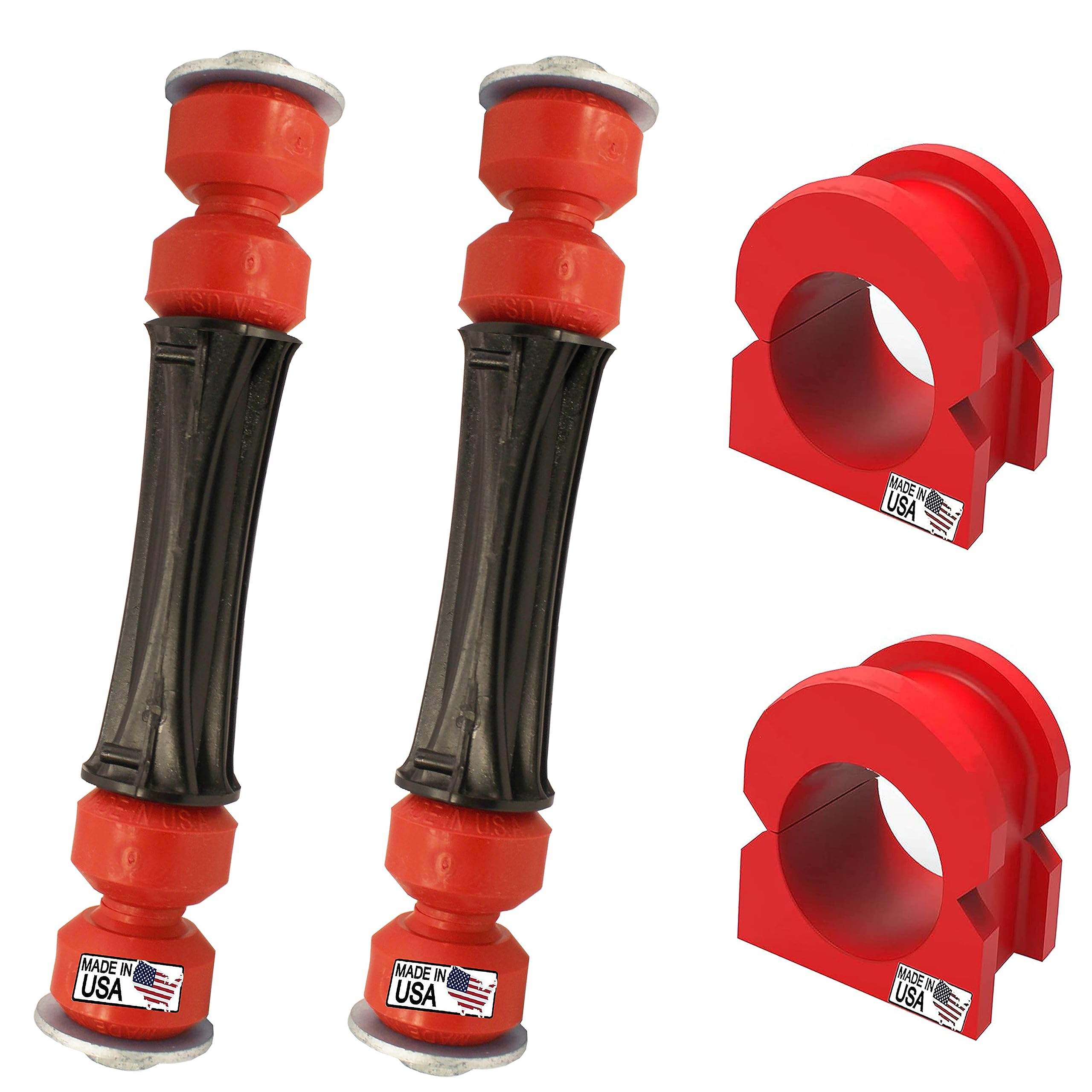 4PC Enlace de barra estabilizadora delantera y buje para