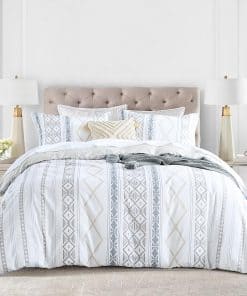 Fundas de edredón boho Quilta White Queen - Juego de 3