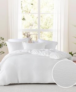 Juego de Funda Nórdica Quilta Blanco Tamaño King - Rayas