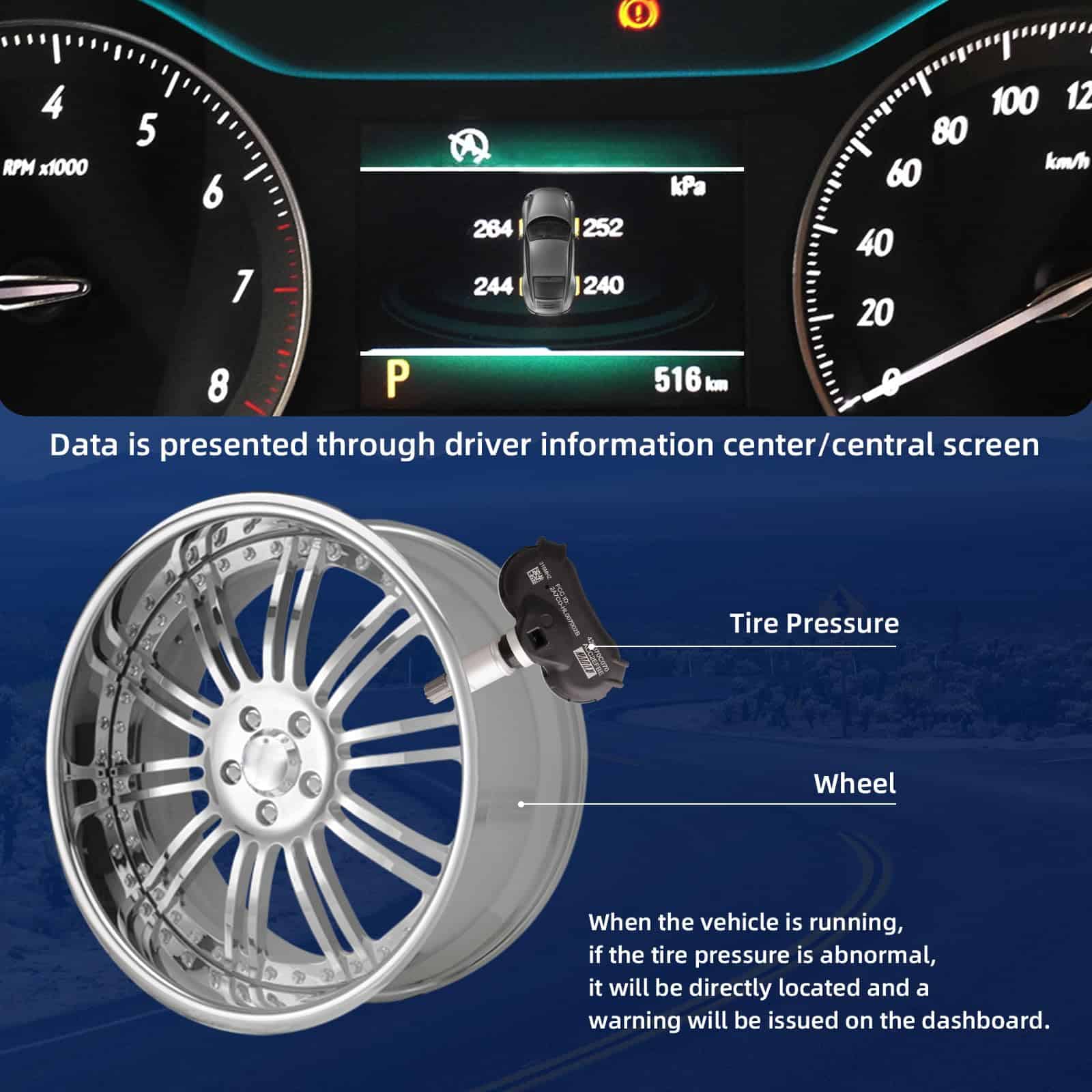 MACAX 4Pzas TPMS Sensor de Monitoreo de Presión de - Imagen 5