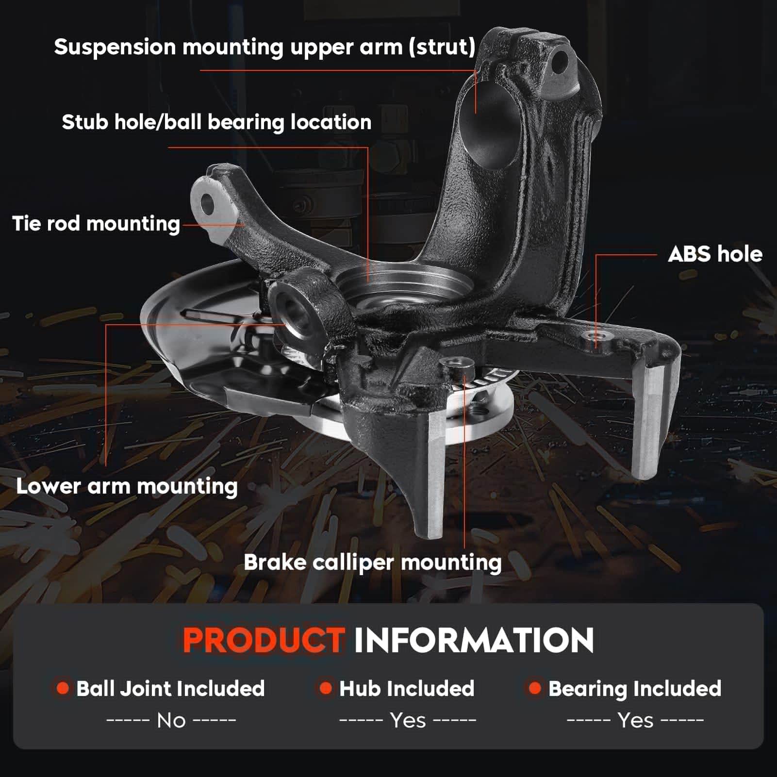 Maza de Dirección Delantera y Conjunto de Cubo de Cojinete - Imagen 7