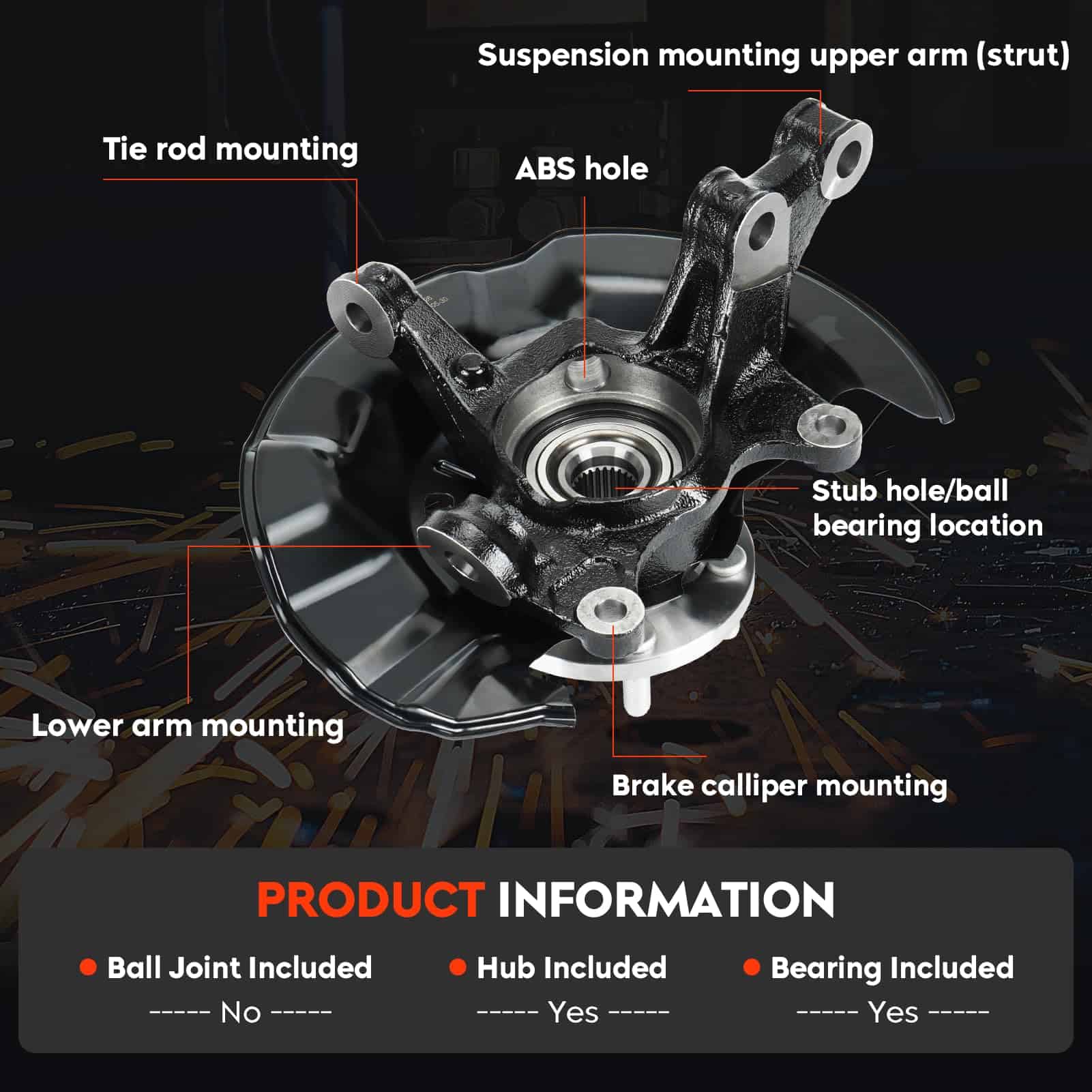 Maza del Rueda delantera y Conjunto de Cubo de Cojinete de - Imagen 7