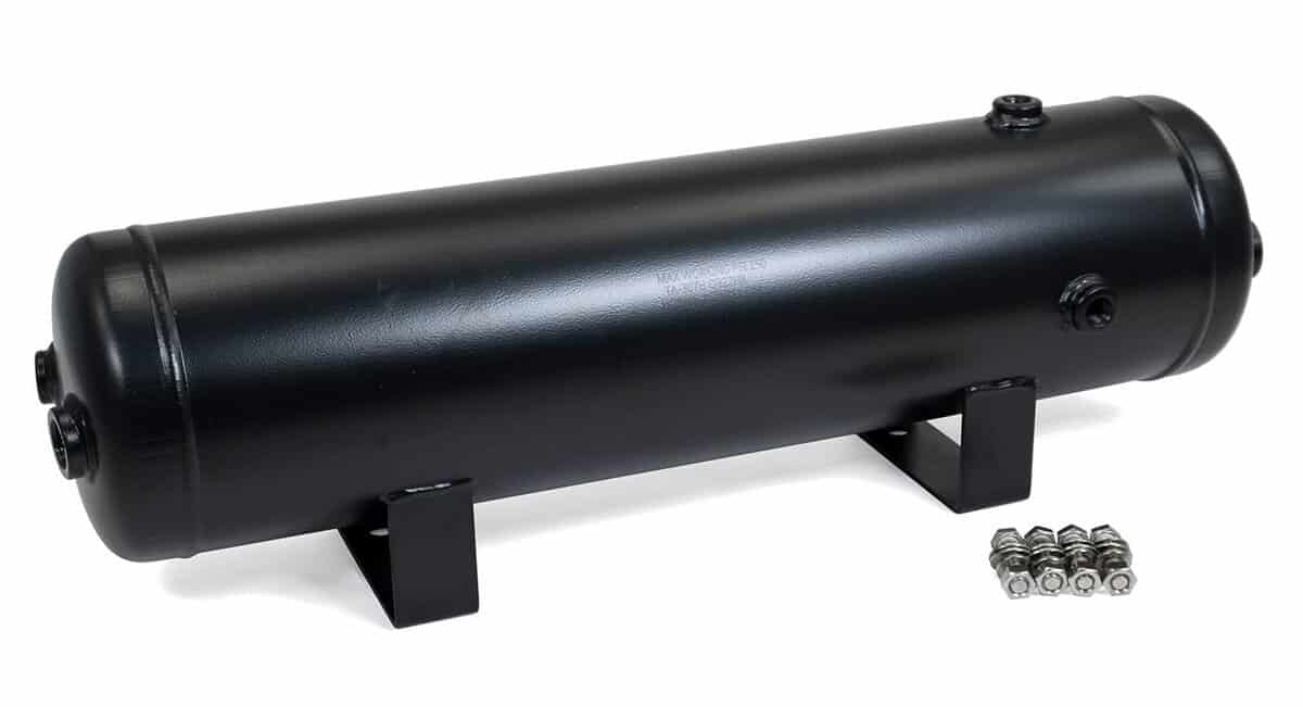 Tanque de aire de acero de 3 galones y 7 puertos