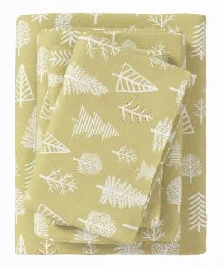 Juego de sábanas de franela tamaño King - -Verde salvia/rojo