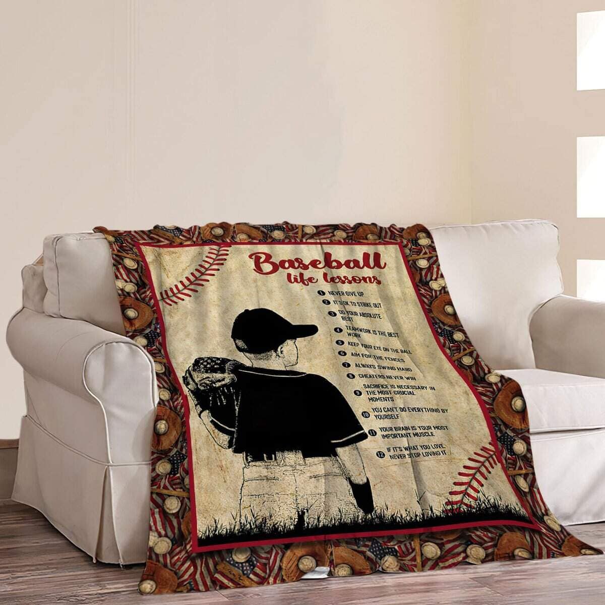 Regalos de Decoración de Béisbol: Manta de Franela Suave y - Imagen 3