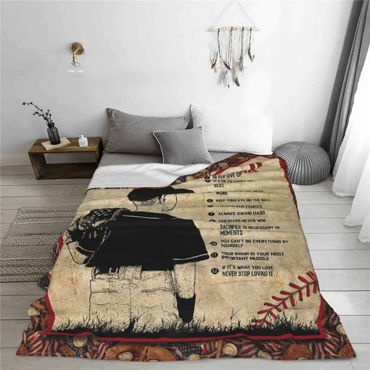 Regalos de Decoración de Béisbol: Manta de Franela Suave y - Imagen 5