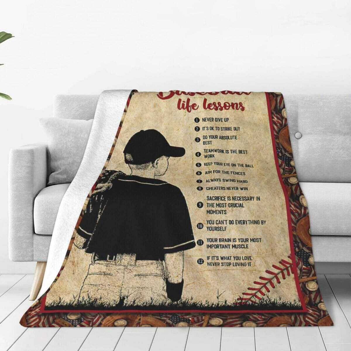 Regalos de Decoración de Béisbol: Manta de Franela Suave y - Imagen 4