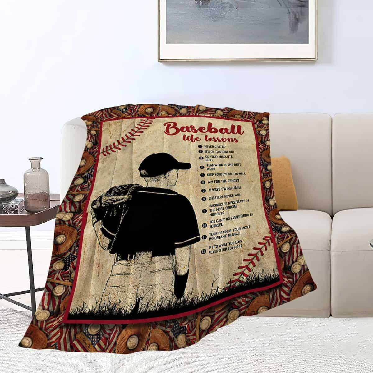 Regalos de Decoración de Béisbol: Manta de Franela Suave y