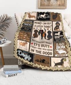 Manta de Franela Dachshund para Sofá Microfibra Suave