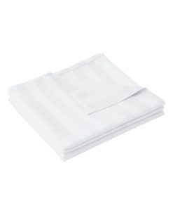 Sábana Plana de Algodón Cal King, 600 Hilos -Rayas Blancas