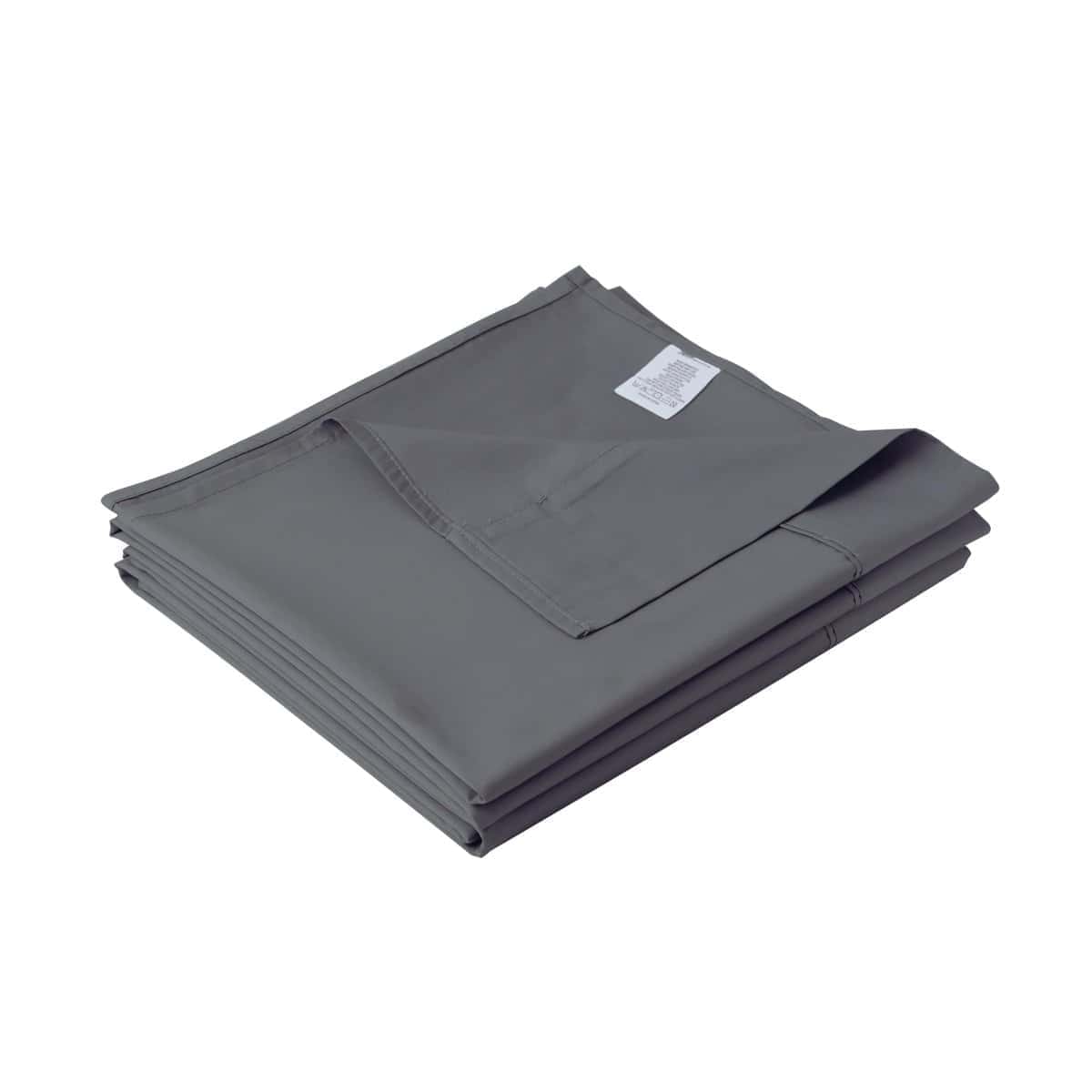 Sábana Plana de Algodón Cal King, 600 Hilos -Gris Oscuro