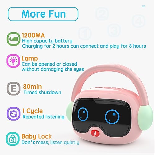 Reproductor de audio para niños LeiHui, -Rosa - Imagen 4