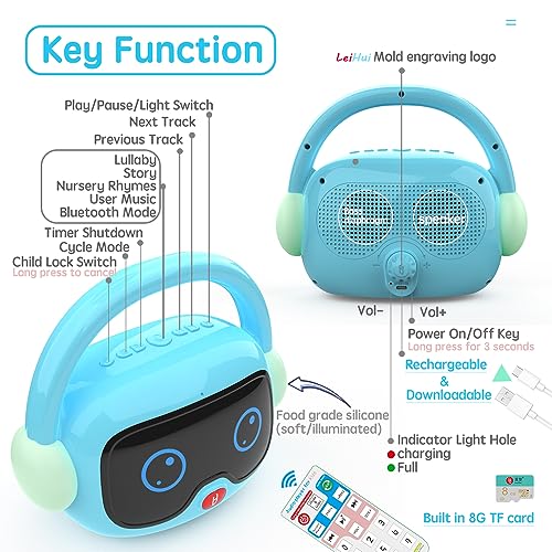 Reproductor de audio para niños LeiHui, -Rosa - Imagen 6