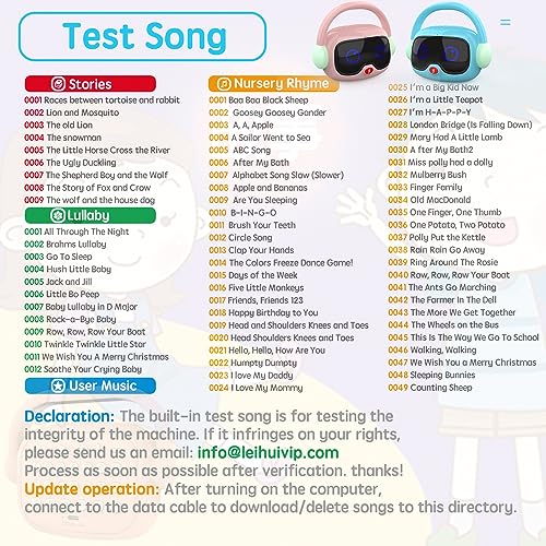 Reproductor de audio para niños LeiHui, -Rosa - Imagen 5