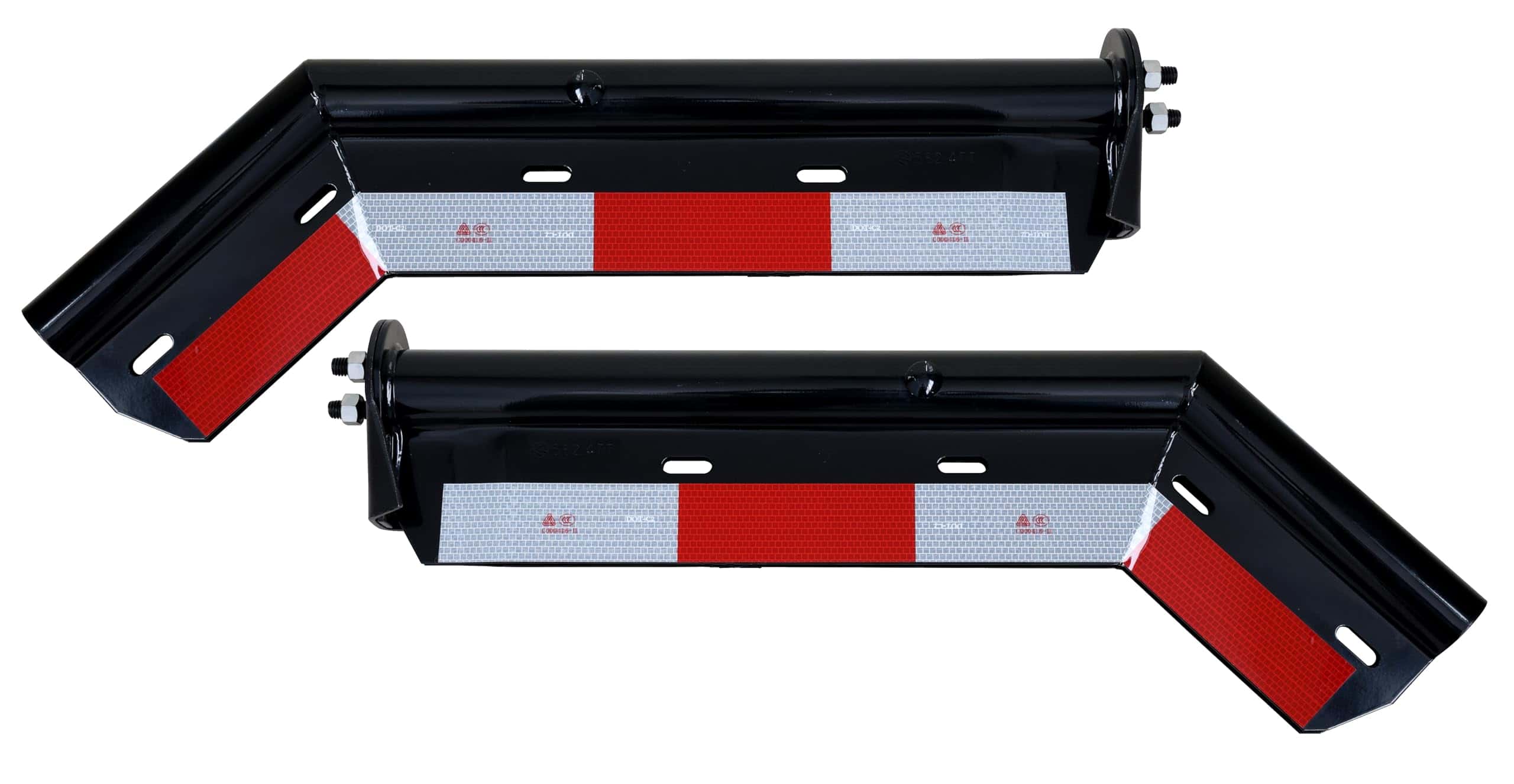 Colgador de faldones de barro angulado con cinta conspicua,