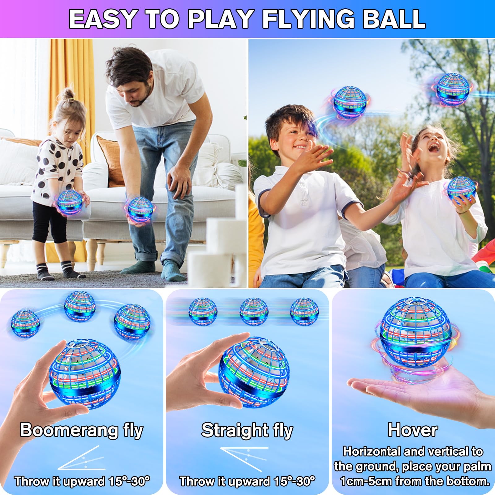 Vantexi Bola de Globo Volador 2 Pack, Bola de Boomerang - Imagen 4