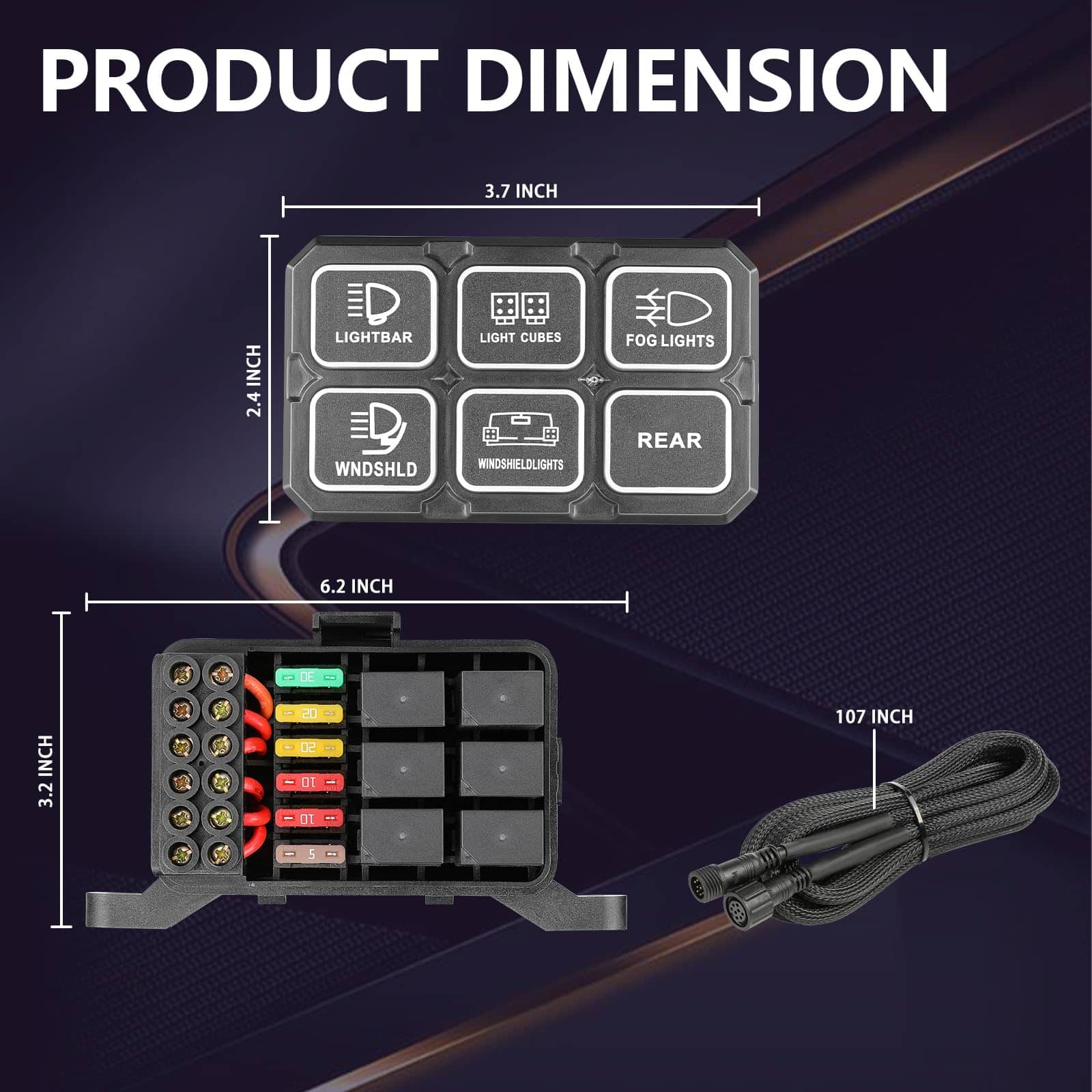 Panel de Interruptores de 6 Botones ANGU-OFFROAD Sistema de - Imagen 5