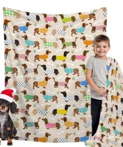 Manta de animales de Dachshund linda de felpa de franela