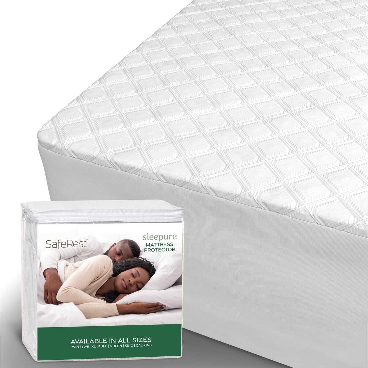 Protector de colchón SafeRest Sleepure 100% -Blanco