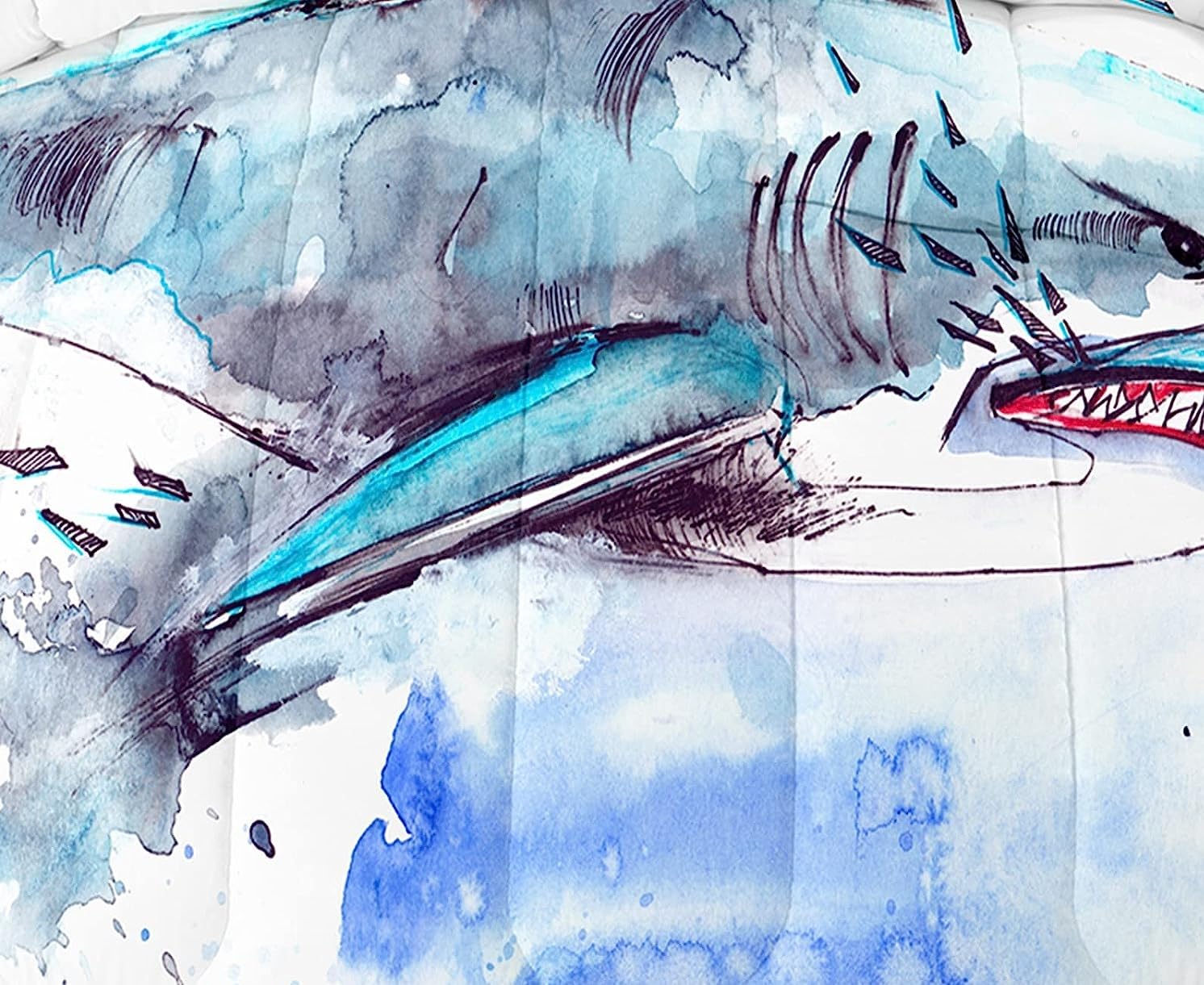 Juego de Edredón Suncloris Fierce Shark, Océano Azul - Imagen 4