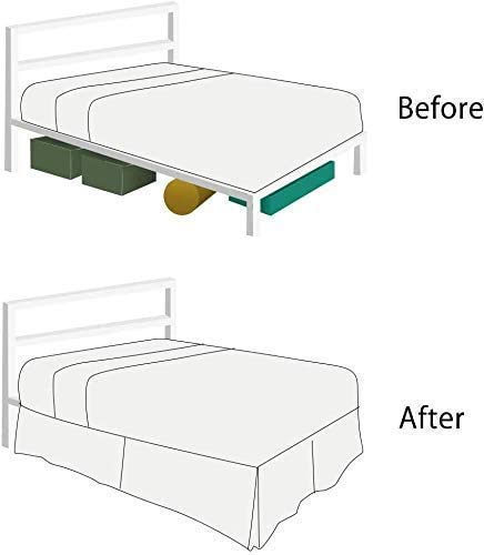 Faldón de cama plisado completo de 21" pulgadas de caída - Imagen 4