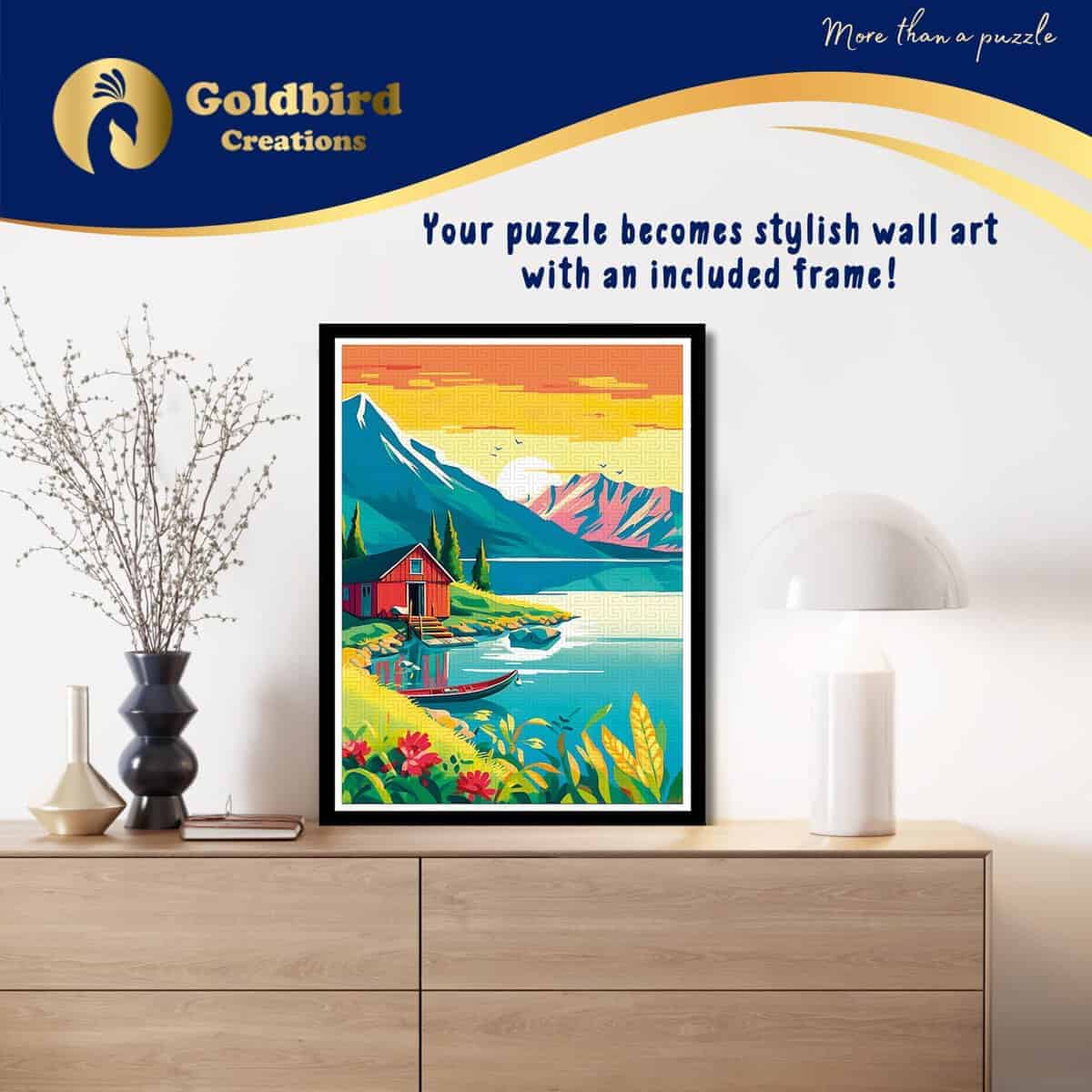 Rompecabezas magnético con marco para adultos - -Cabaña junt - Imagen 5